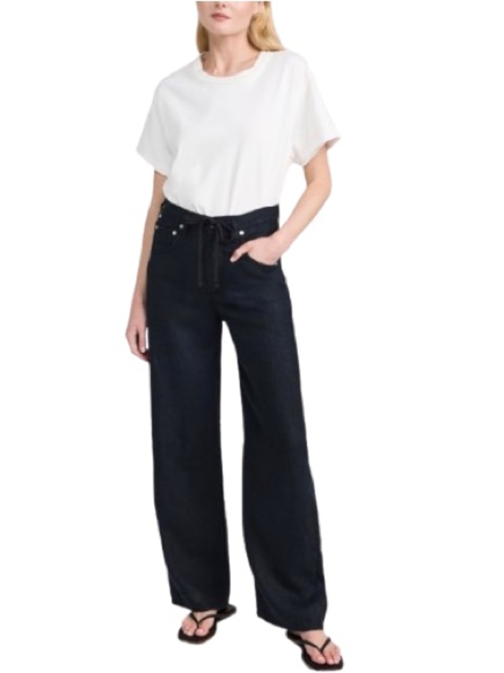 Citizens of Humanity Brynn Linen Trousers in Black size 28